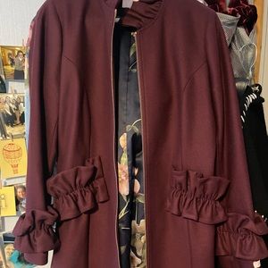Ted Baker Wool Ruffle Coat